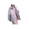 FILA Original Fashion Color Block Casual Loose Waterproof Stain Resistant Hooded Warm Long Sleeve Down Jacket Women outerwear F51W449903F-GY
