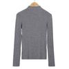 Women's Ribbed Half-High Collar Long-Sleeve Knitted Shirt for Autumn & Winter
