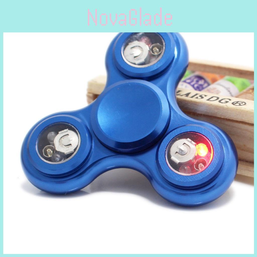 Timeless Design Led Light-up Flashing Fidget Tri-spinner For Anxiety And Stress Relief