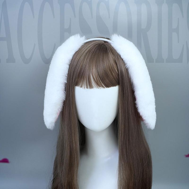 Modisches Stirnband Cartoon Kopfschmuck Plüsch Lange Hasenohren Haarreif Haaraccessoires für Frauen Mädchen Treffen