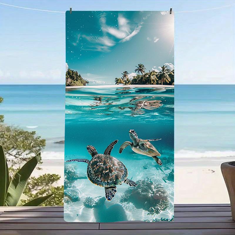 Pool Float Beach Towel Pink Ring Clear Water Print Oversized Microfiber Quick Dry Sand Free Summer Vacation Pool Travel Gift