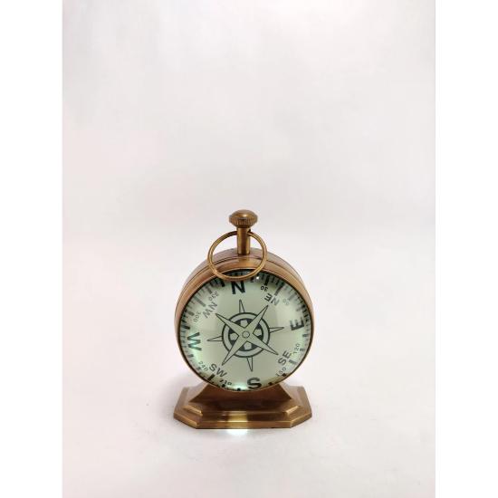 Vintage Look Brass Table Clock 3" Dia .Office Decor , Study Table Decor Gifting Nautical Clock, Boat Decor