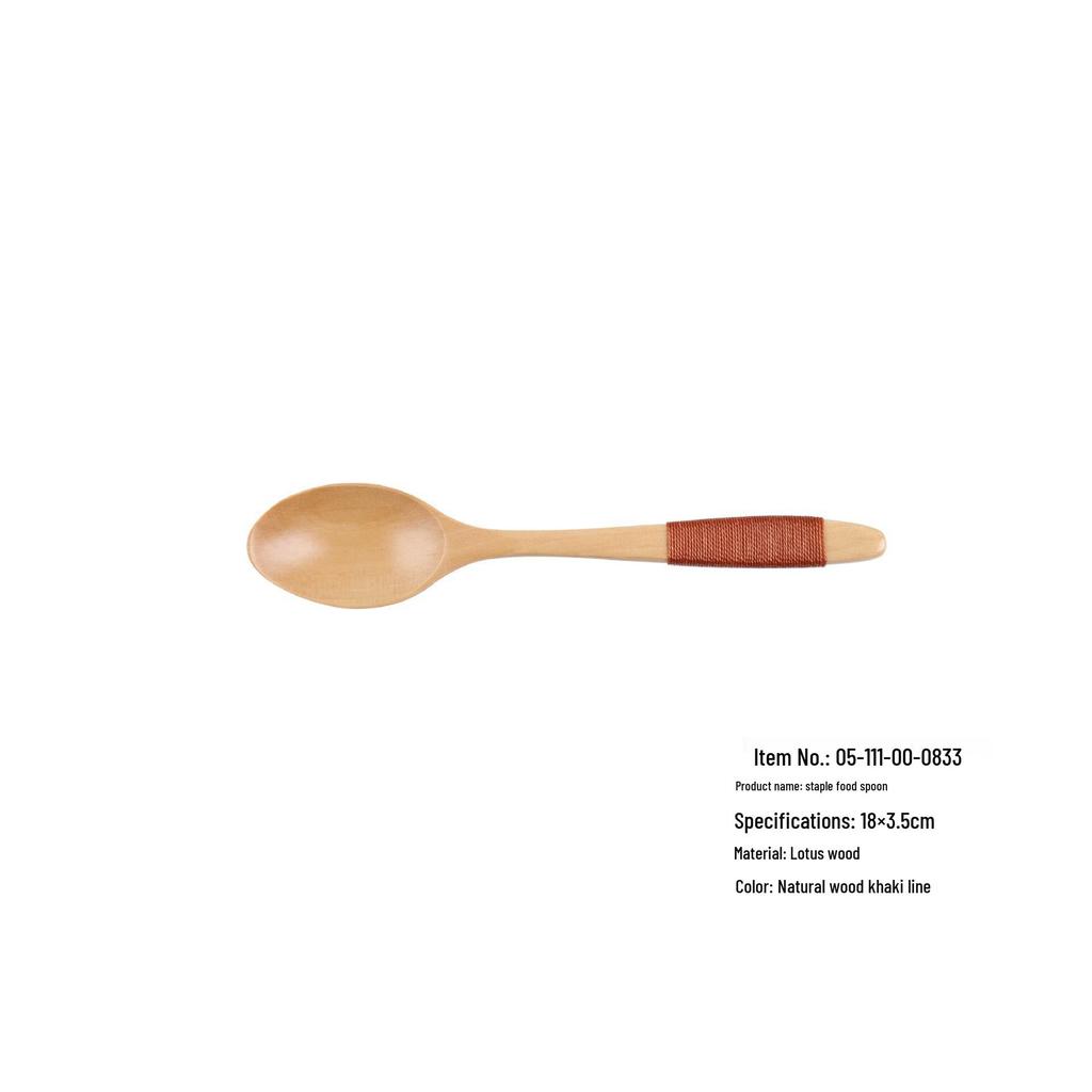 Japanese Korean Wooden Spoon & Chopsticks Set - Portable Tableware for Soup, Rice, and Serving.