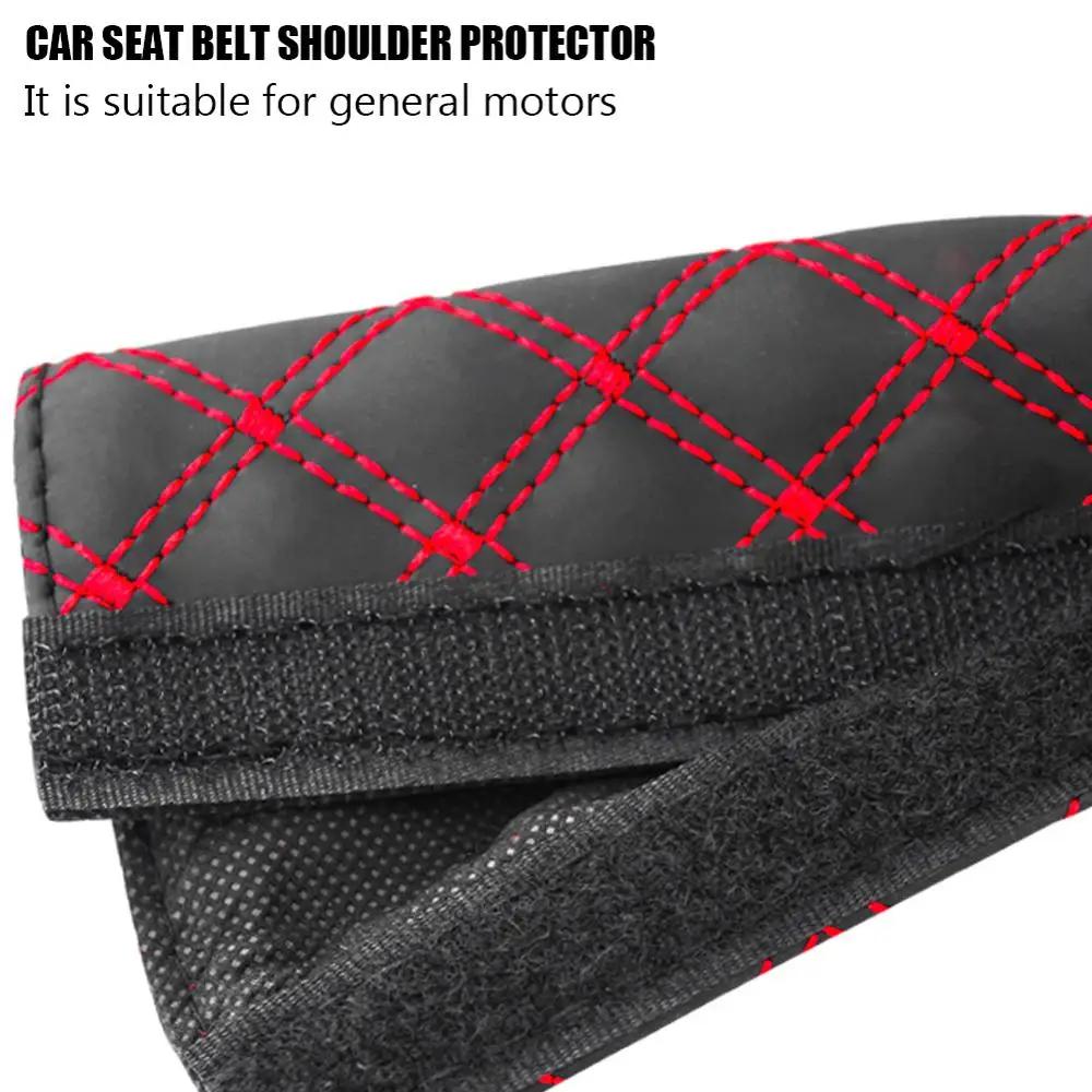 2PCS Universal PU Car Seat Belt Cover Plush Car Safety Belt Cover Shoulder Pad for Kids Adults Car Interior Accessories
