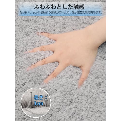 FEELSO Bath Mat, Non-Slip, Absorbent, Extra Thick, 40 X 60 Cm, Quick-Drying, Washable, Instant Absorbent Floor Mat for Bathroom, Dressing Room, Bathro