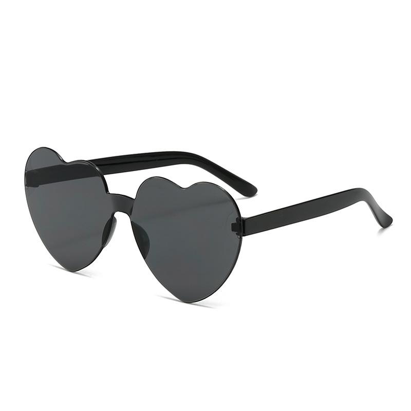Exaggerated Peach Heart One-Piece Sunglasses – Candy Color for Parties and Performances