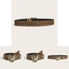 Casual Pu Leather Belt With Alloy Snap Fastener And Rivet Decor Fashion For Men And Teens