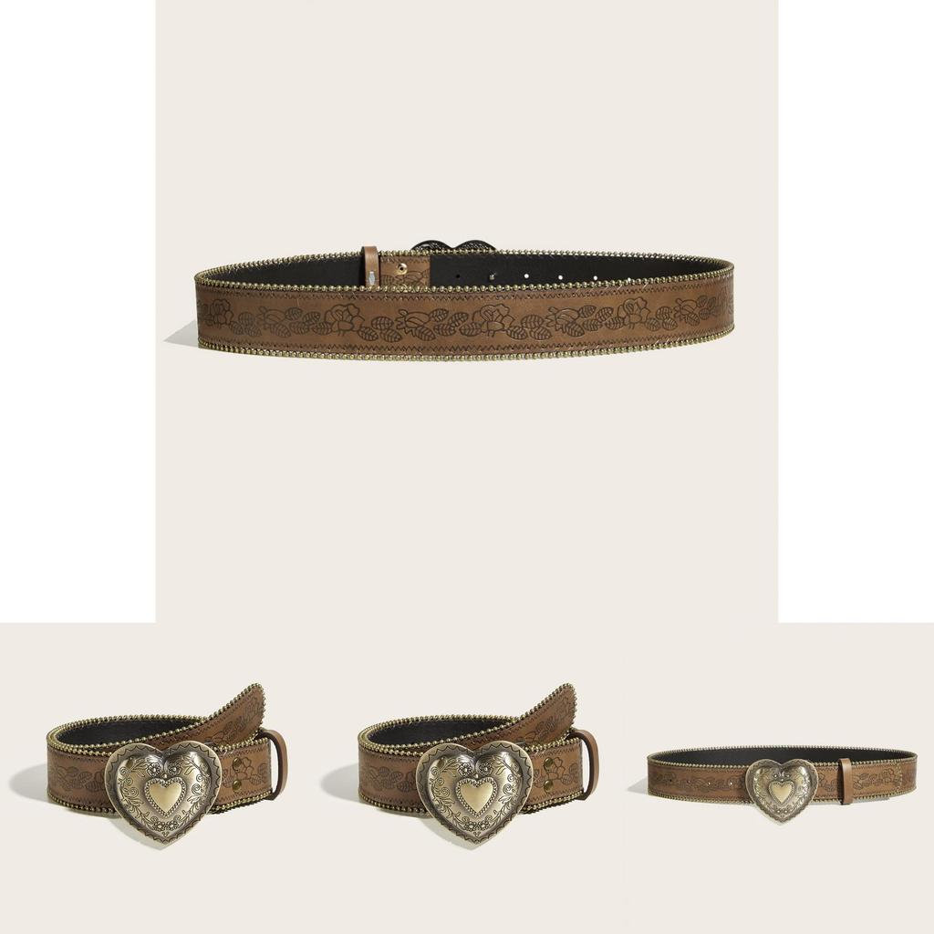 Casual Pu Leather Belt With Alloy Snap Fastener And Rivet Decor Fashion For Men And Teens