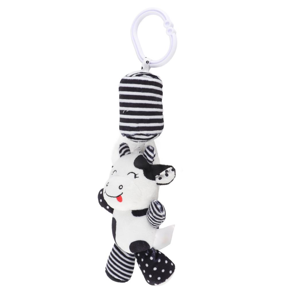 Jucării Zornăitoare Suspendate pentru Bebeluși, cu Dungi Negru și Alb, Jucării de Pluș cu Clopoței de Vânt pentru Cărucior, Pat de Mașină pentru Sugari