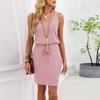 Gilet Colorato alla Moda da Donna con Scollo Rotondo e Coulisse Abito Casual