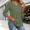 Women's Fashion Casual V-Neck Three-Quarter Sleeve Shirt