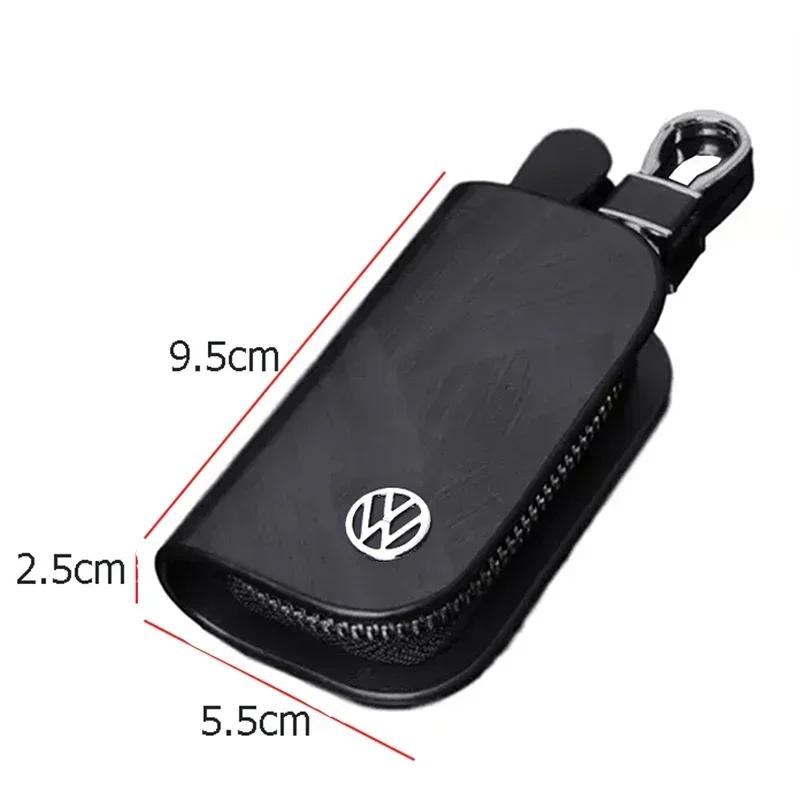 2026 Nuevo Para VOLKSWAGEN VW Cuero Logo del Coche Funda para Llaves Llavero Bolsa Protectora para Volkswagen Santana Tiguan Scirocco Magot
