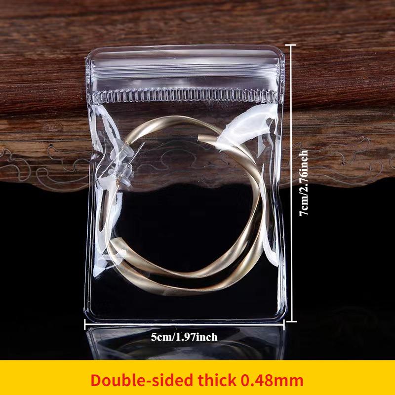 Sacchetto Sigillante Autoadesivo in PVC Spesso Altamente Trasparente Sacchetto per Imballaggio e Conservazione Usato per Gioielli Spille Anelli Braccialetti Ferramenta Pezzi Fatti a Mano Tasche