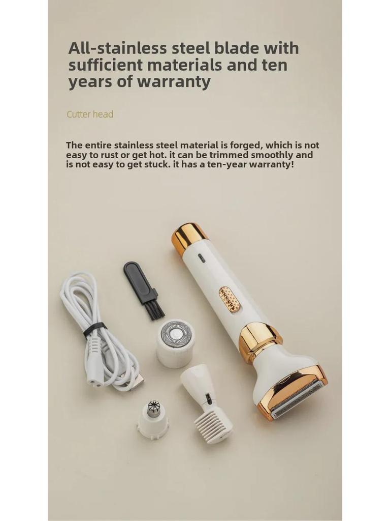 Women's 4-in-1 Full Body Shaver - Customizable Hair Removal for Pubic and Armpit Areas