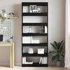 Bookshelf Black Oak Look 80 x 30 x 198 cm Engineered Wood