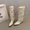 Coarse Heel High Heel High Boots Women's New Spring and Autumn Pointed Pile Boots Long Boots Pants Pants Boots Knight Boots