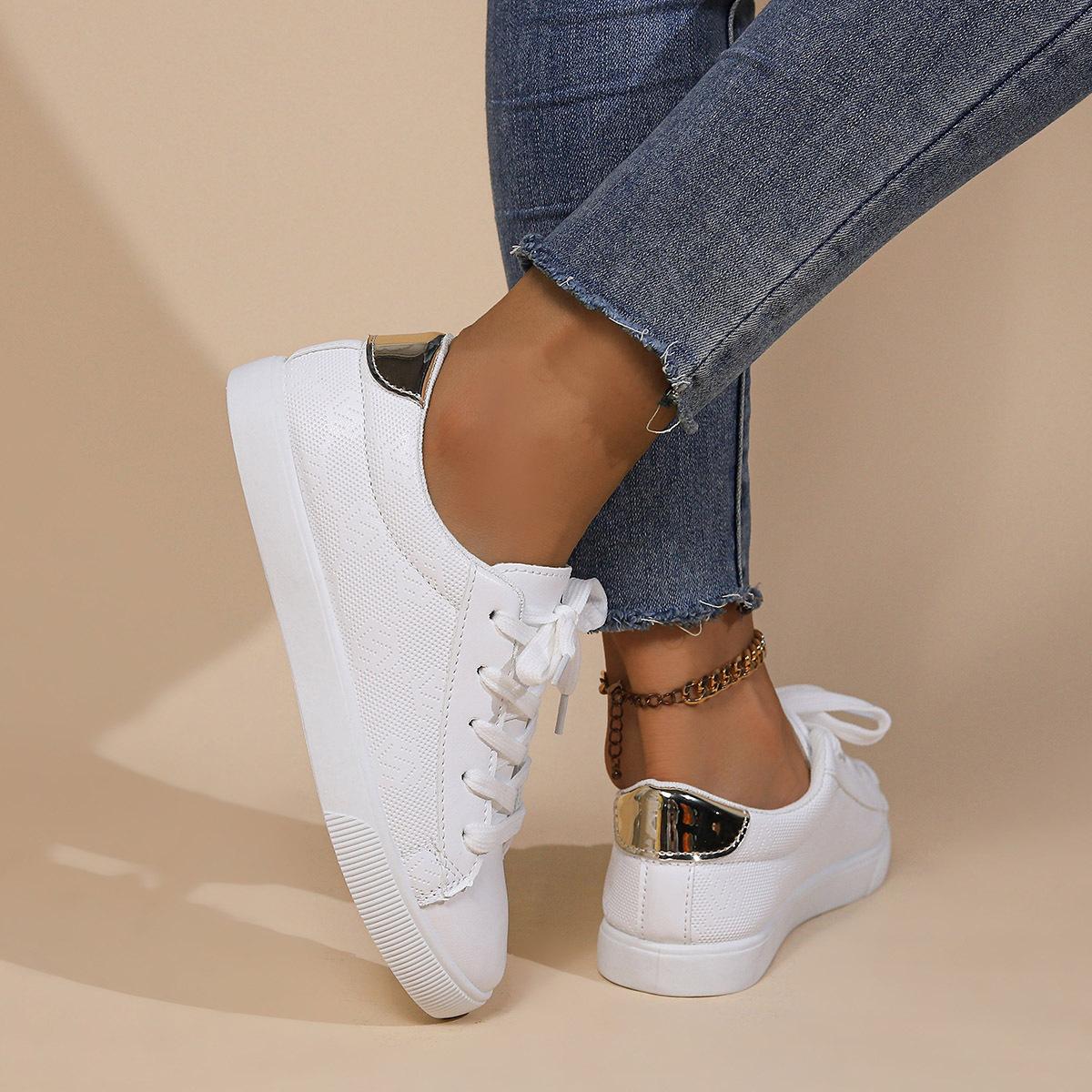 

Маленькие белые туфли женские больших размеров на толстой подошве, цветные, повседневные, низкие, спортивные, одинарные туфли женские 42 золотой