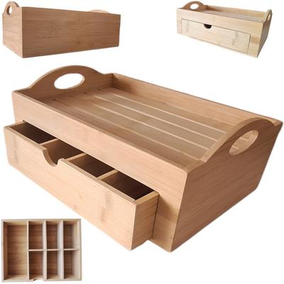 Bamboo Box Organizer Tray Container For Cosmetics Products 7 Pr`Egrody