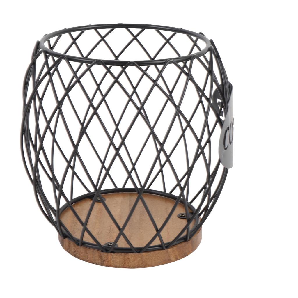 Pojemnik na kapsułki do kawy Żelazny Duża pojemność Stylowy wygląd Łatwy dostęp Drewniana podstawa Organizer do przechowywania kapsułek do kawy do domu Kawy