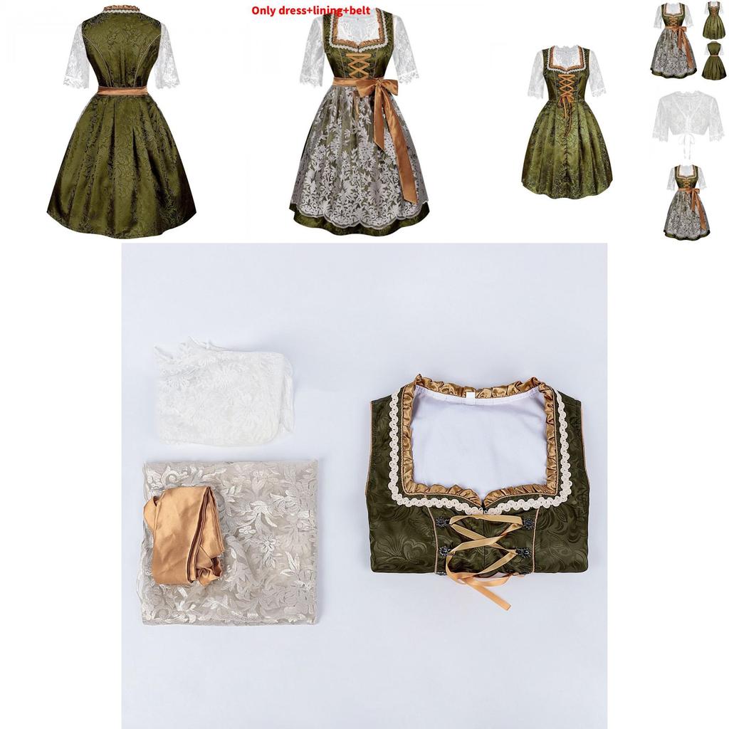 Vestito per Festival della Birra Bavarese da Donna in Tessuto di Poliestere Costume di Halloween per Spettacolo Teatrale