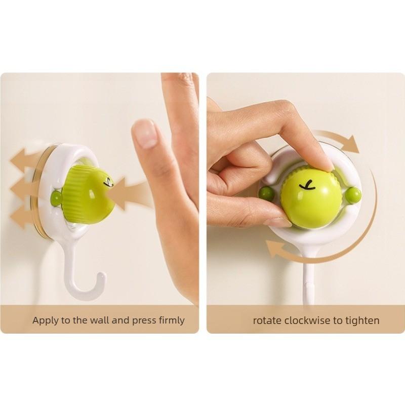 3pcs/set Apple-Shaped Suction Cup Hooks Removable Towel Hanger for Kitchen & Bathroom Door Back Coat Hat Hook