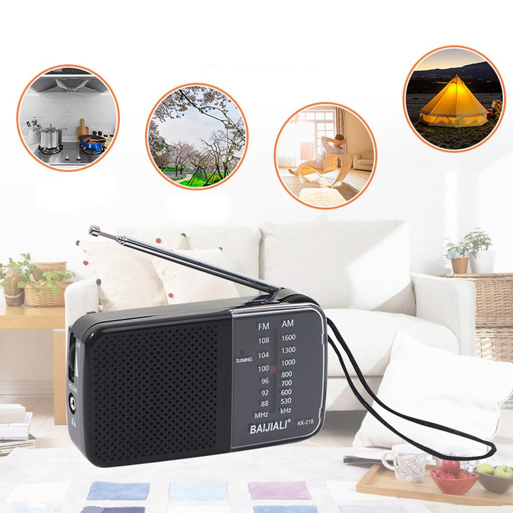 Portable AM FM Shortwave Radio Small Retro Vintage Radio Battery Powered Portable Handheld Radio for Home    