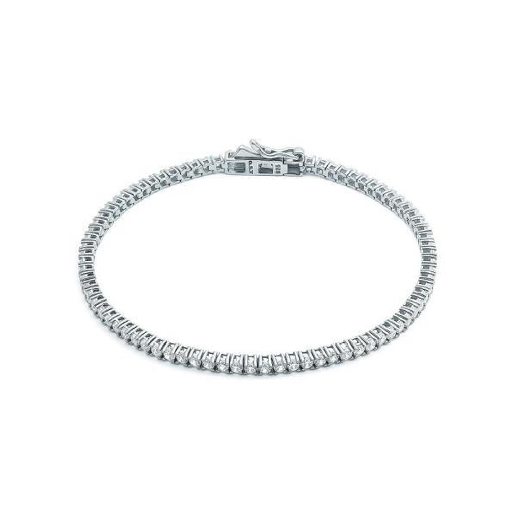 [Puremond] Simulant Diamond 2.5mm Silver Tennis Bracelet (L) OTB122811DWW