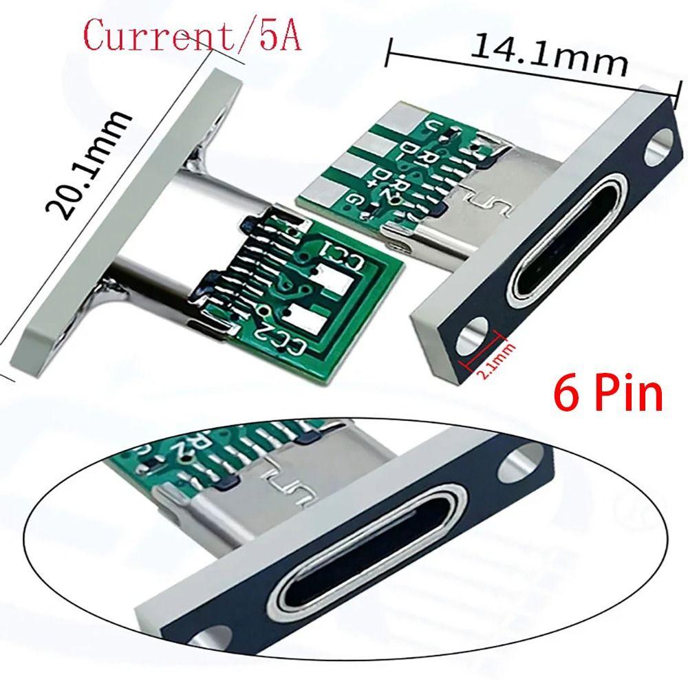 

10 шт. с винтовой фиксирующей пластиной гнездовой разъем для зарядки порт USB Type-C 6 Pin