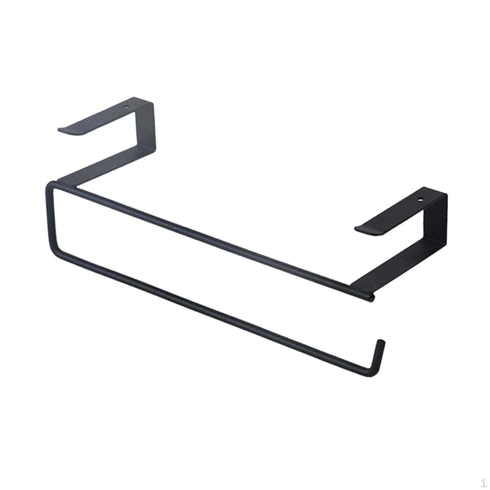

Kitchen Metal under Cabinet Paper Towel Holder Easily Install and Use for Bathroom Toilet Pantry Black