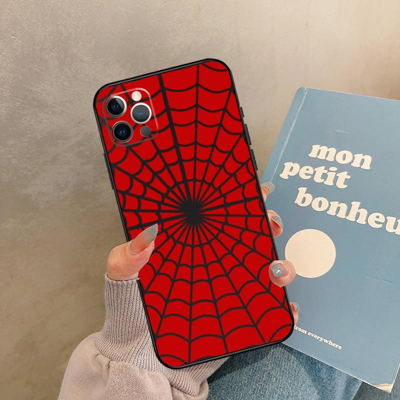 Spider Web Head Mask Case For iPhone 17 Air 13 16 15 11 12 14 Pro Max 13 mini XR 15 16 Plus 16e Back Cover Shell