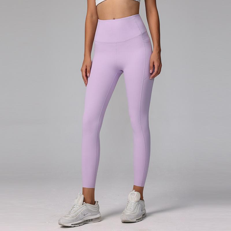 High Waist Nude Lycra Yoga Pants Women's Leggings Are Comfortable and Seamless, Tight, Hip Lift, Sports Wear, Running Fitness Pants