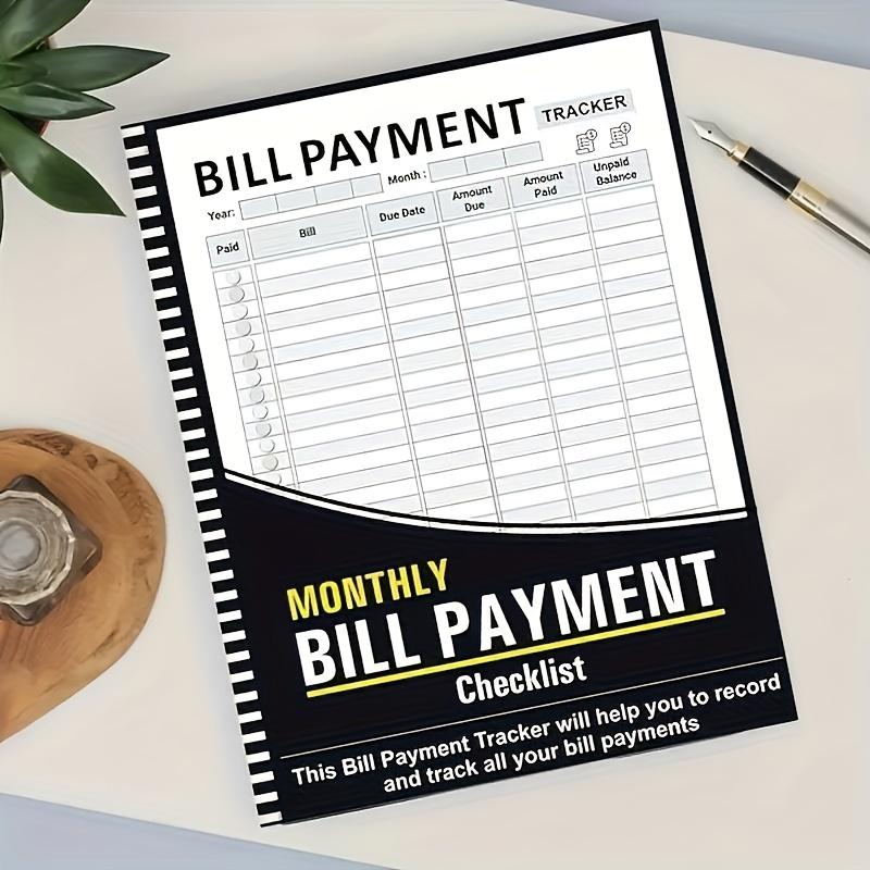 Monthly Bill Payment Plan Book, Financial Planning Notebook, Can Be Carried with You for Business Office and Business Trips