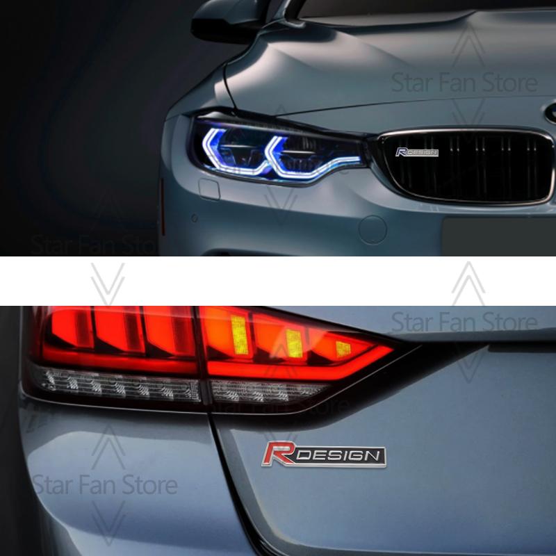 Metal R Design Grille Badge 3D Stickers Car Trunk Body Emblem Decal Car Styling For Volvo S40 S60 S80 V60 XC40 XC60 XC90 V40 AWD
