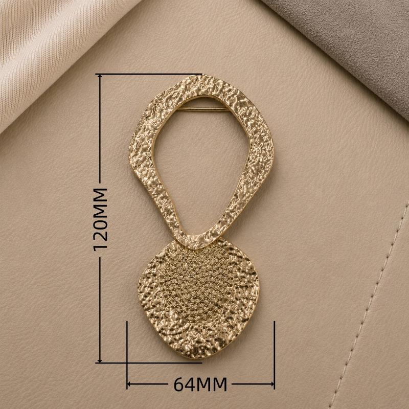 Assorted Gold Metal Irregular Shaped Buckles Textured Surface For DIY Sewing Scarf Belt Clothing Decor Craft Projects