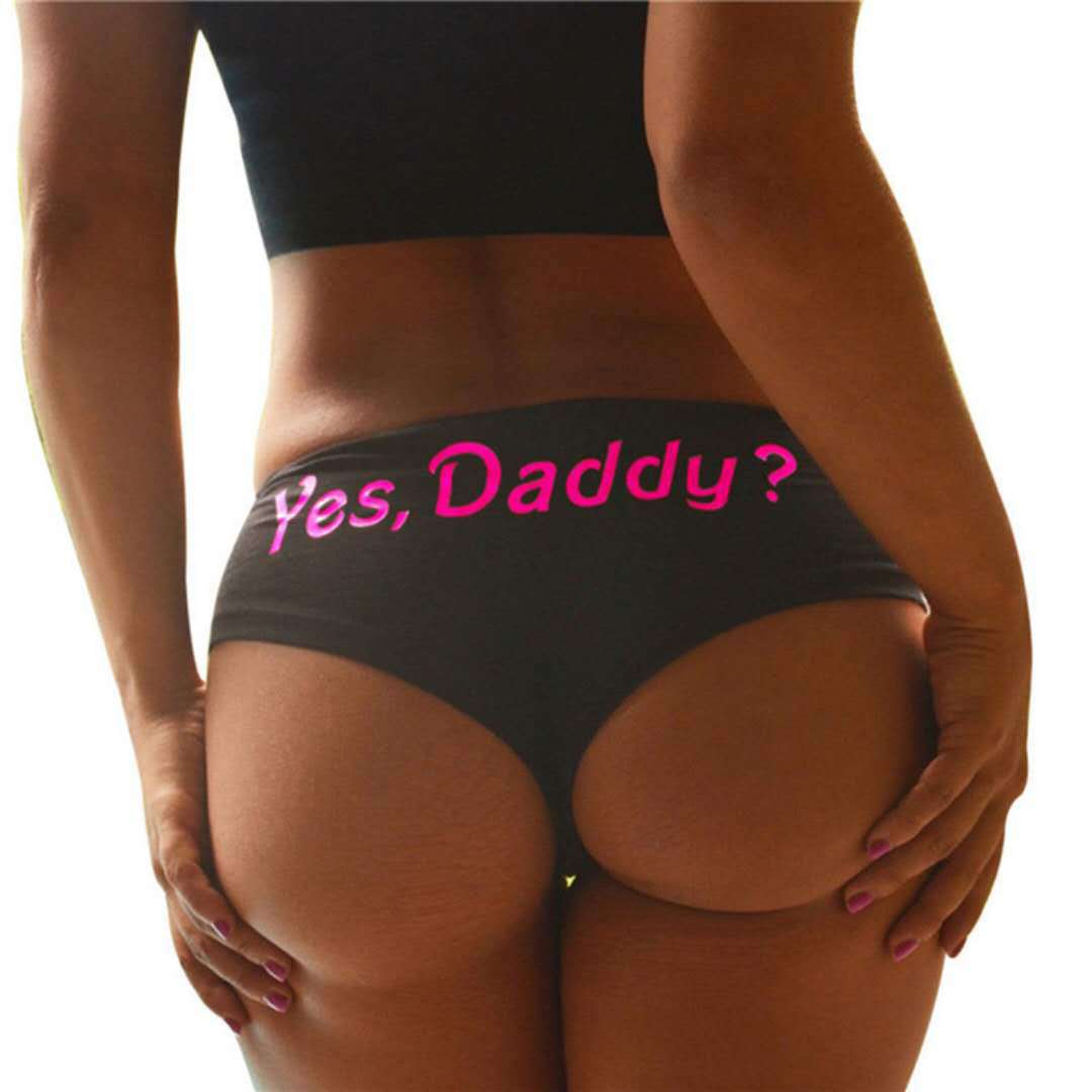 

Сексуальные трусики для женщин Yes Daddy, забавное нижнее белье, стринги, трусы, нижнее белье, Трусики, стринги, трусики XL чёрный