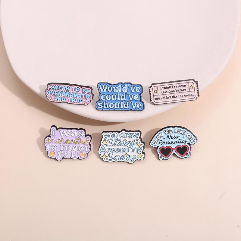 Taylor Swift Creative Brooches: Colorful Metal Badges with Unique English Sentences