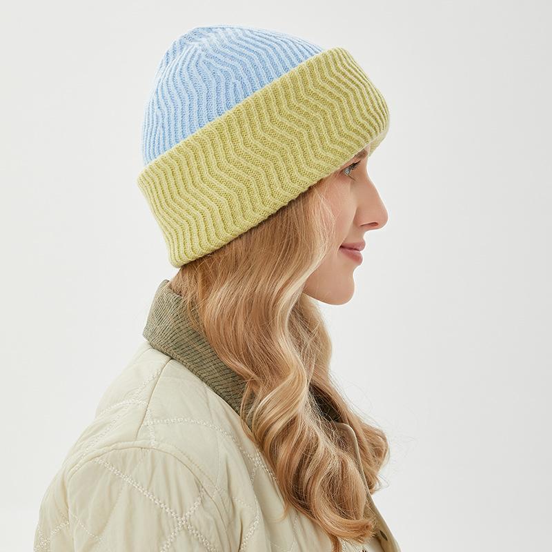 

Niche Knitted Hat for Men and Women Trendy Autumn and Winter Warm Neck Protection Hood Outdoor Cycling Windproof Woolen Hat M（54-58cm）