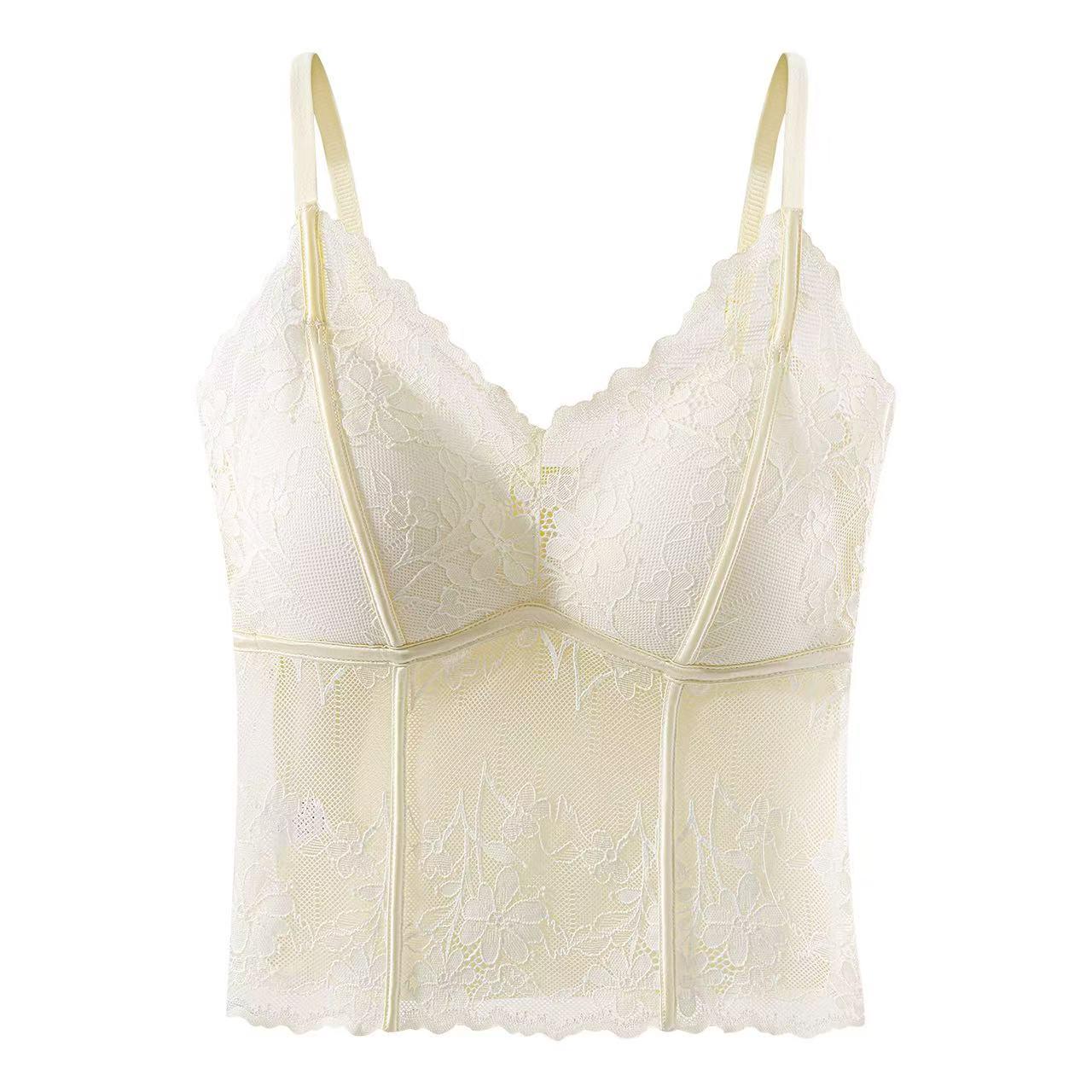Женский бесшовный кружевной корректирующий топ-камисоль с вставками L [40-52 kg]