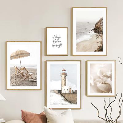 Farol Reed Grass Flor Praia Rio Paisagem Pôsteres Arte Impressão Tela Pintura Imagens de Parede Sala de Estar Decoração de Casa
