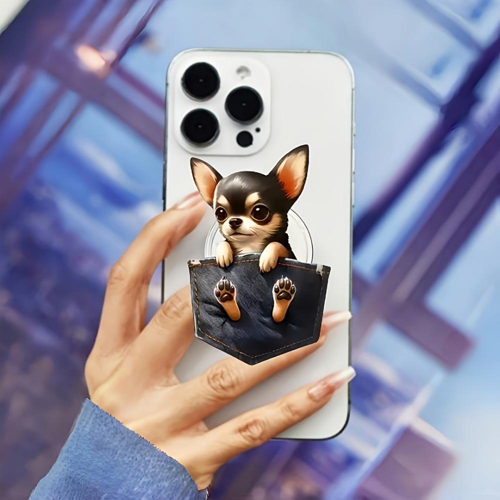 Niedlicher Chihuahua Handyhalter, ein tragbares und kreatives Dekorationselement.
