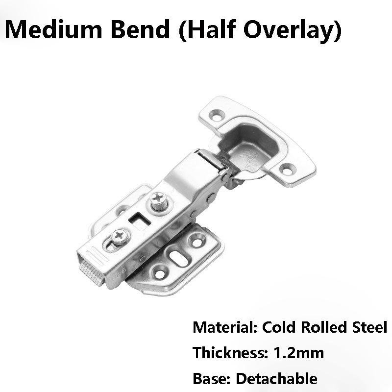 2 Pieces Stainless Steel Furniture Hinges - Folding Spring Loaded for Cupboard and Kitchen Door