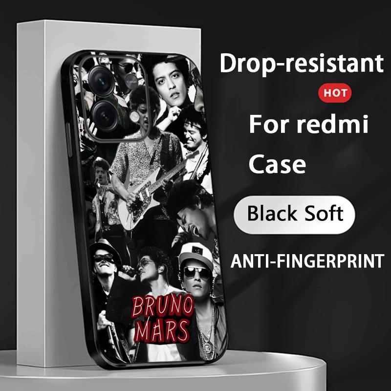 

Bru-no cool singer fashion design Phone Case For Redmi Note 14 13 12 11 Pro Plus S 5G 14C A3 Soft Black Phone Cover Redmi Note 13 5G