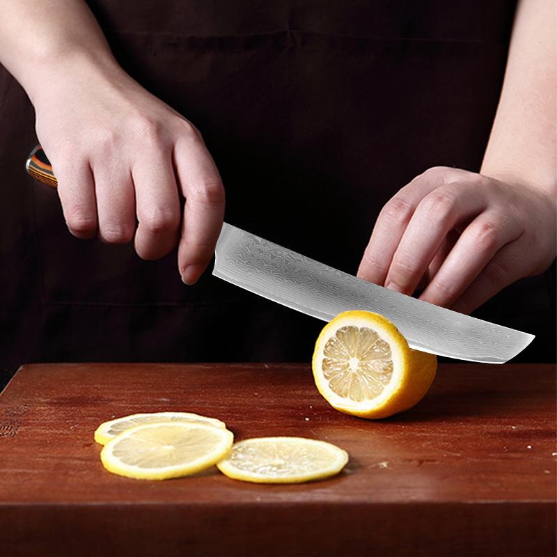 6 Inch Utility Knife Damascus Steel Kitchen Slicer Knives For Meat Fruit Vegetables Cook Accessories Chef Knives Cutter Tools