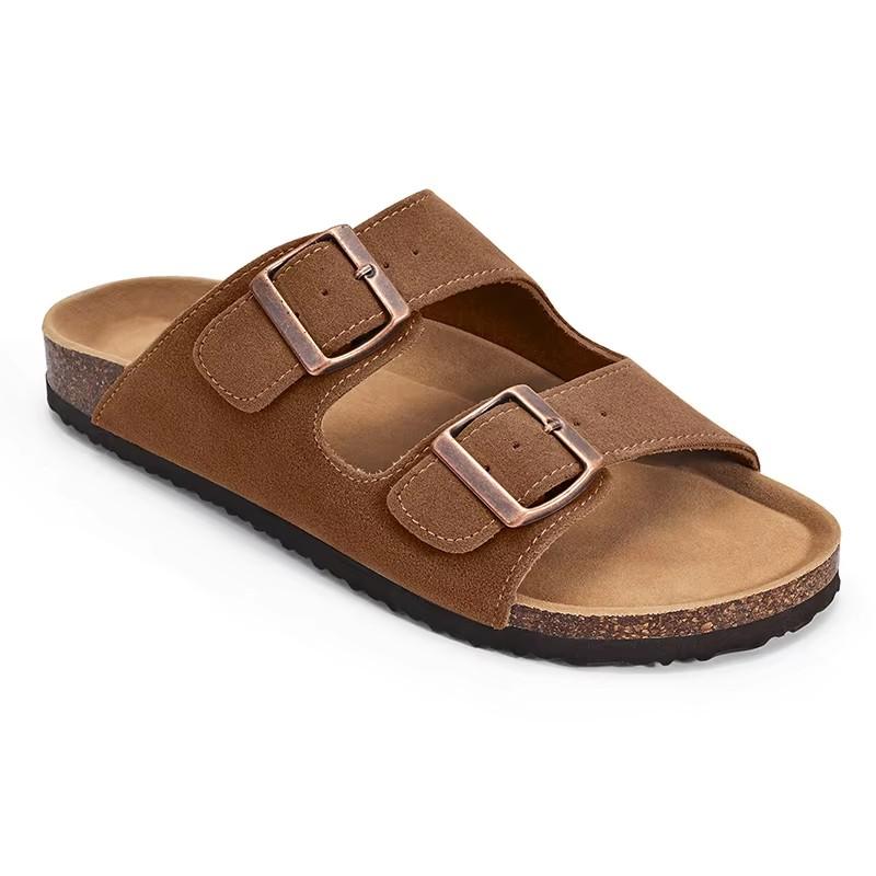 Fashion Shevalues Men's Suede Clogs Soft Leather Mules Men New Summer Men Cork Sandals Comfort Slip On Unisex Clogs With Arch Support