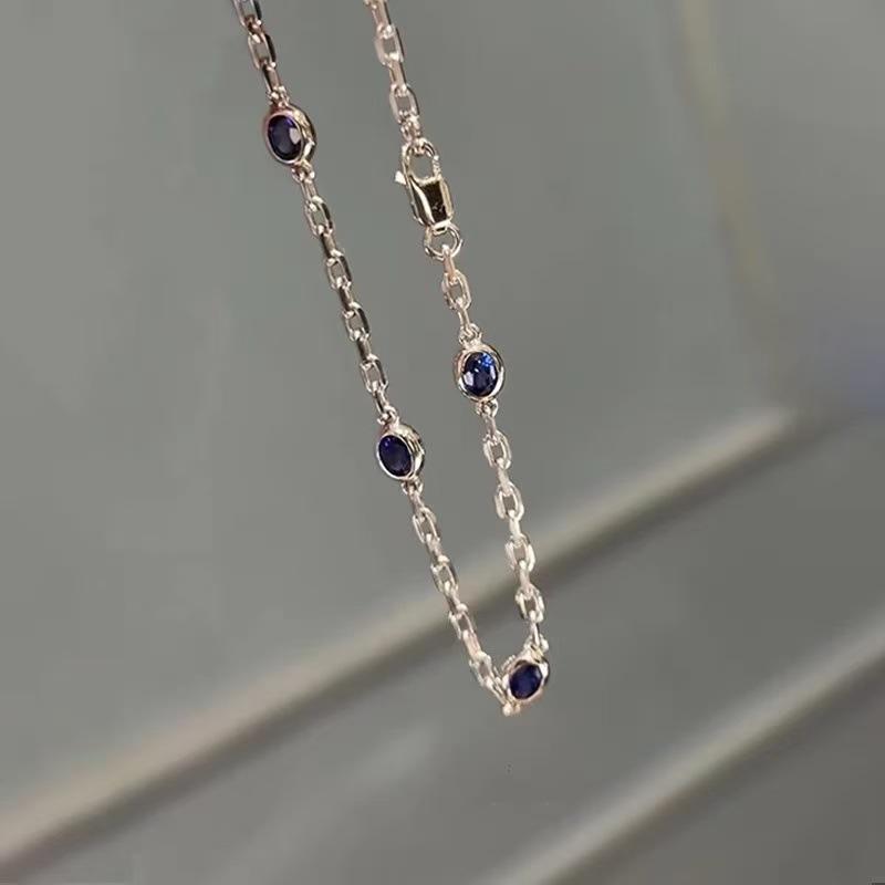 Blue Bubble Diamond Korean Bracelet - Elegant Women's Layered Hand Jewelry