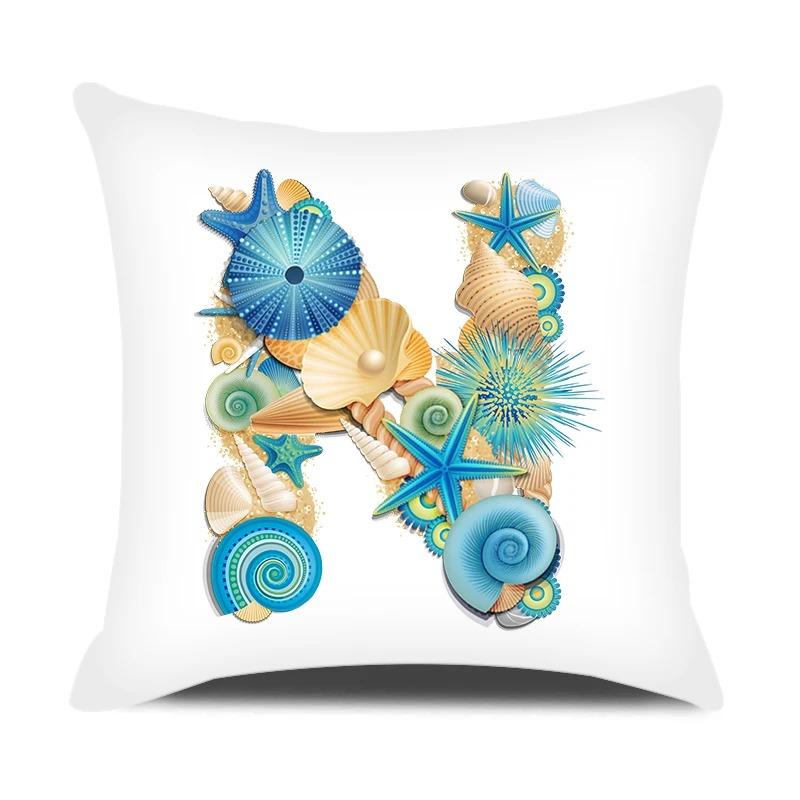 Față de pernă cu scrisori în stil oceanic, birou, sufragerie, ornamente pentru mașini, față de pernă