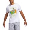 adidas Cartoon Print Letter Pattern Round Neck Short Sleeve T-Shirt Men Tops White GS7213