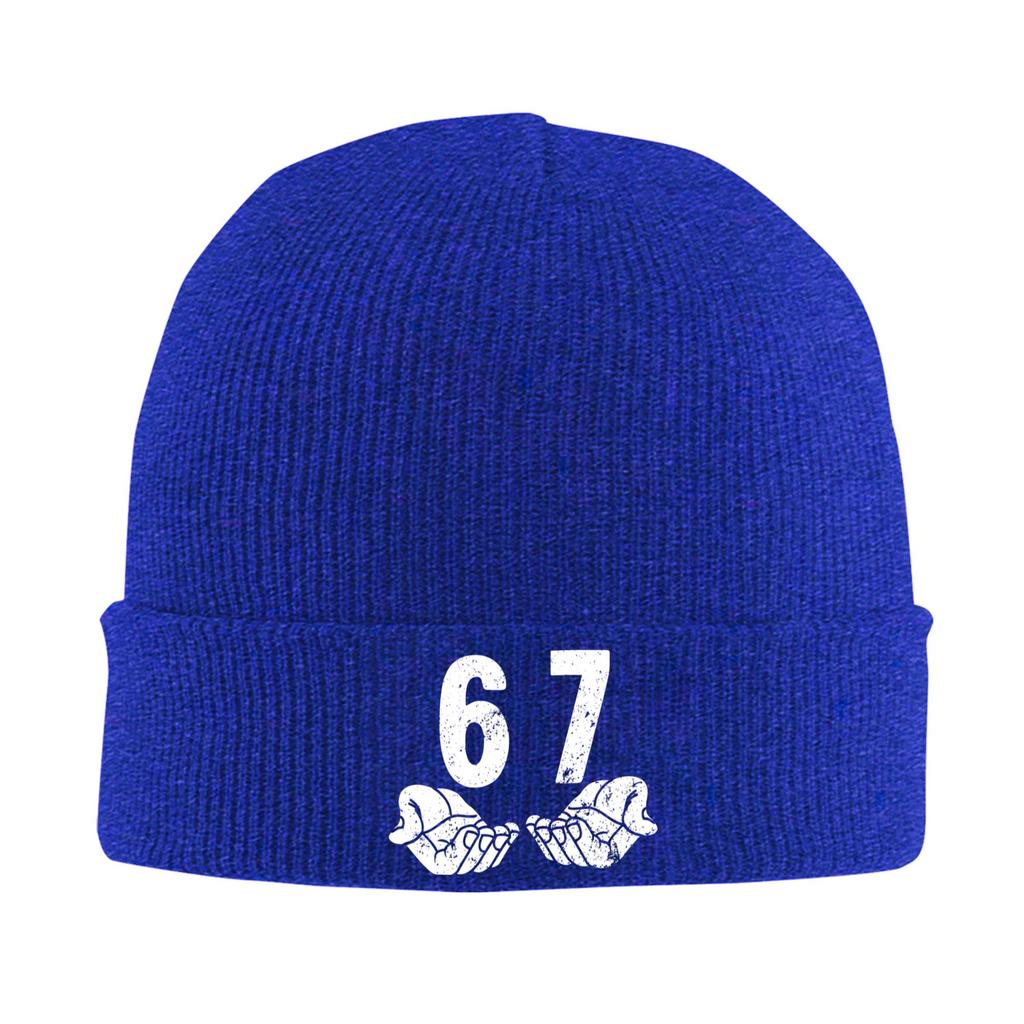 67 Meme Hand Funny Gen Alpha Slang Humor Knitted Hat Vintage Caps Unisex Adult Outdoor Beanie Hats Autumn Elastic Bonnet Hats