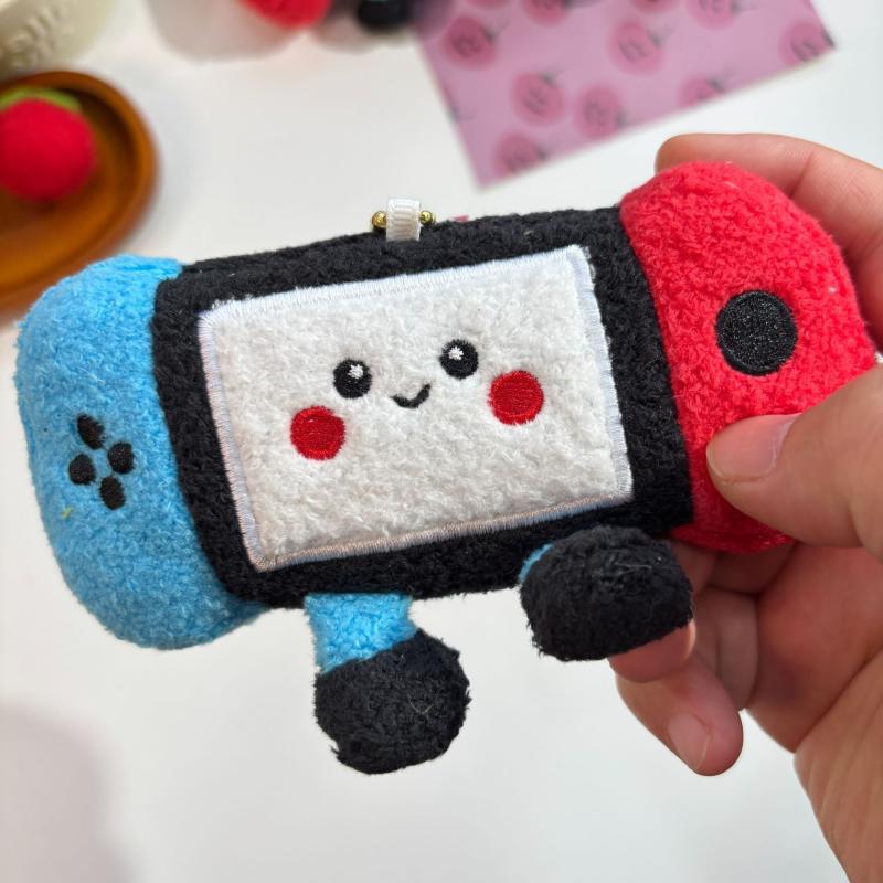 Game Consoles Plush Toy Keychain Cartoon Soft Stuffed Doll Pendant Car Key Ring Backpack Bag Decor Kid Gift