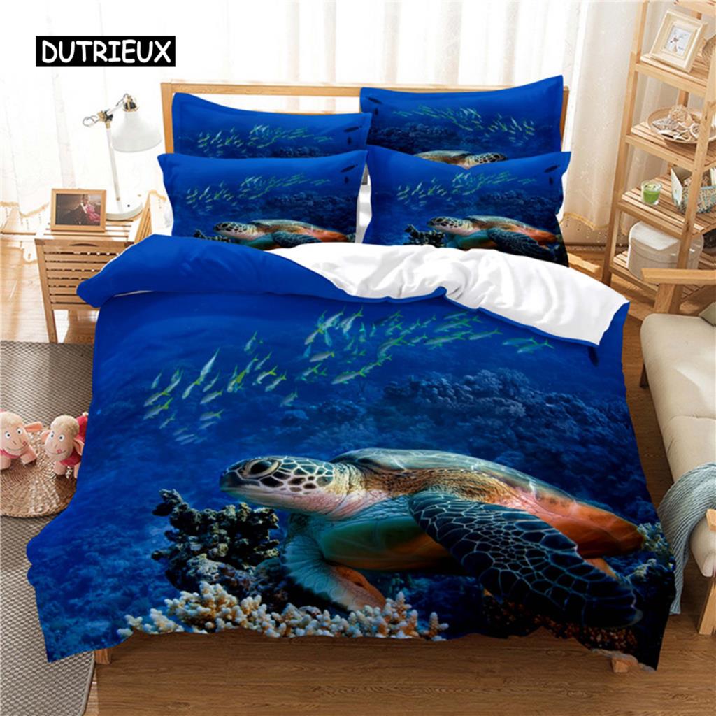 Underwater Water World Bedding Set Duvet Cover Set 3D Bedding Digital Printing Bed Linen Queen Size Bedding Set Fashion Design